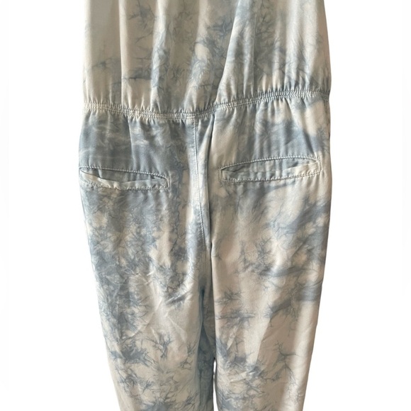 Anthropologie Marrakech Ebre Dyed Crop Jumpsuit Womens M Blue White Boho Coastal - Picture 8 of 12